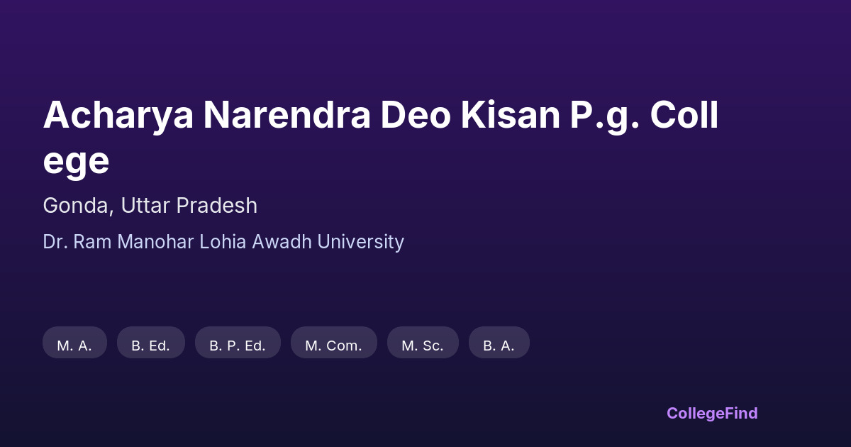 acharya narendra deo kisan p.g. college