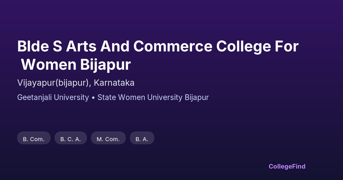 blde s arts and commerce college for women bijapur