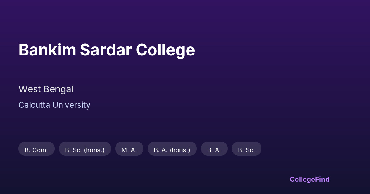 bankim sardar college