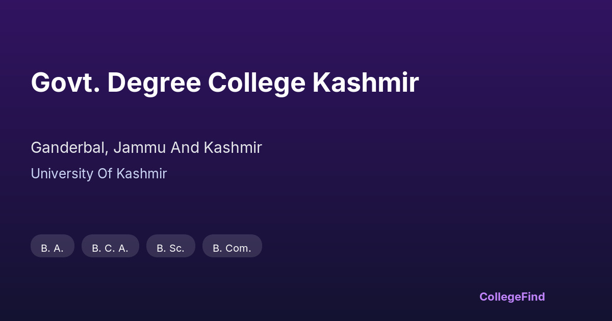 govt. degree college kashmir
