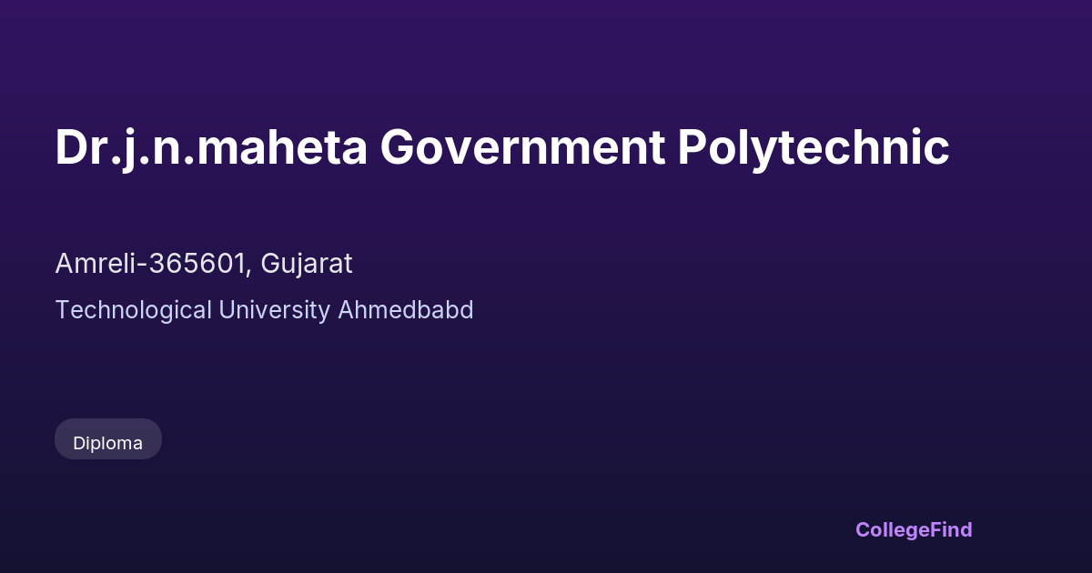 dr.j.n.maheta government polytechnic