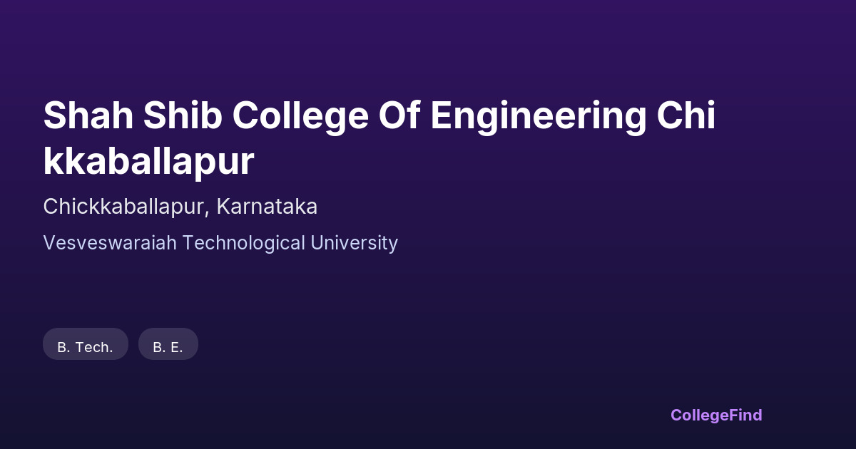 shah shib college of engineering chikkaballapur
