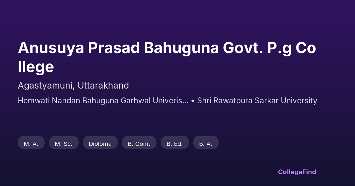 anusuya prasad bahuguna govt. p.g college