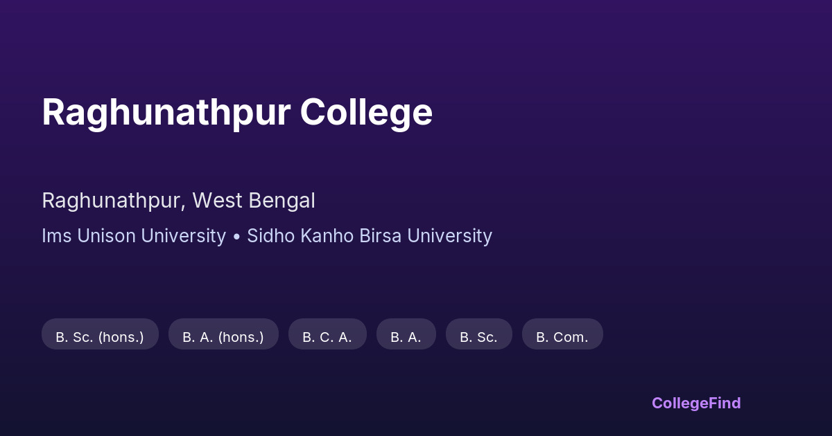 raghunathpur college