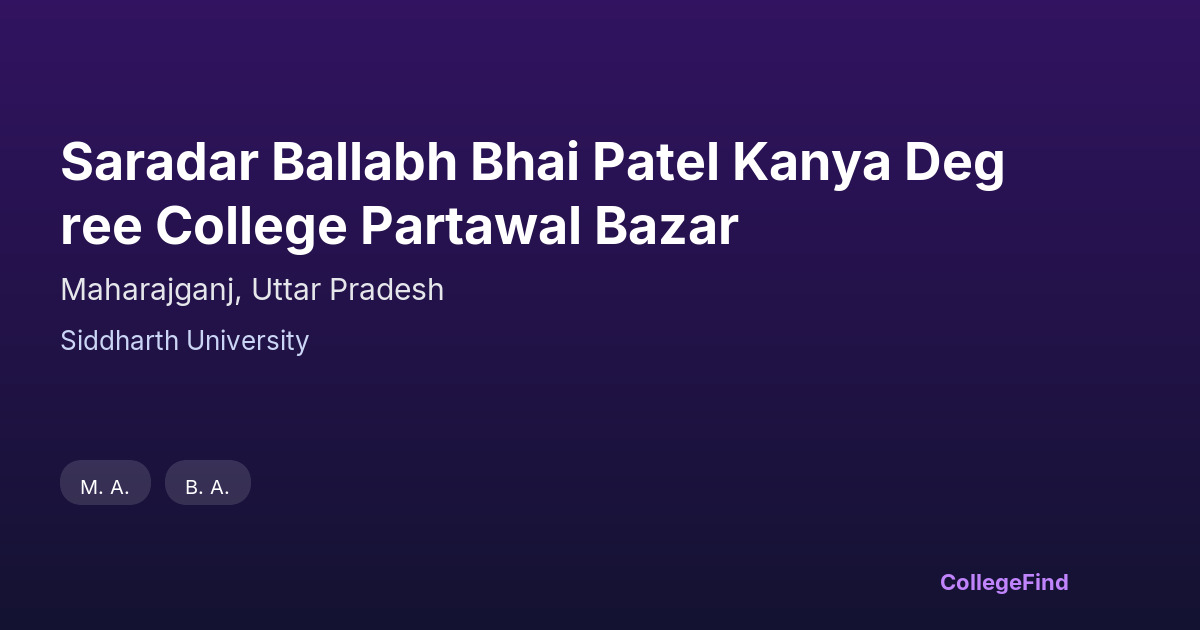 saradar ballabh bhai patel kanya degree college partawal bazar