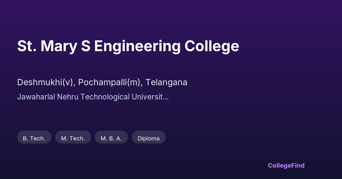 st. mary s engineering college