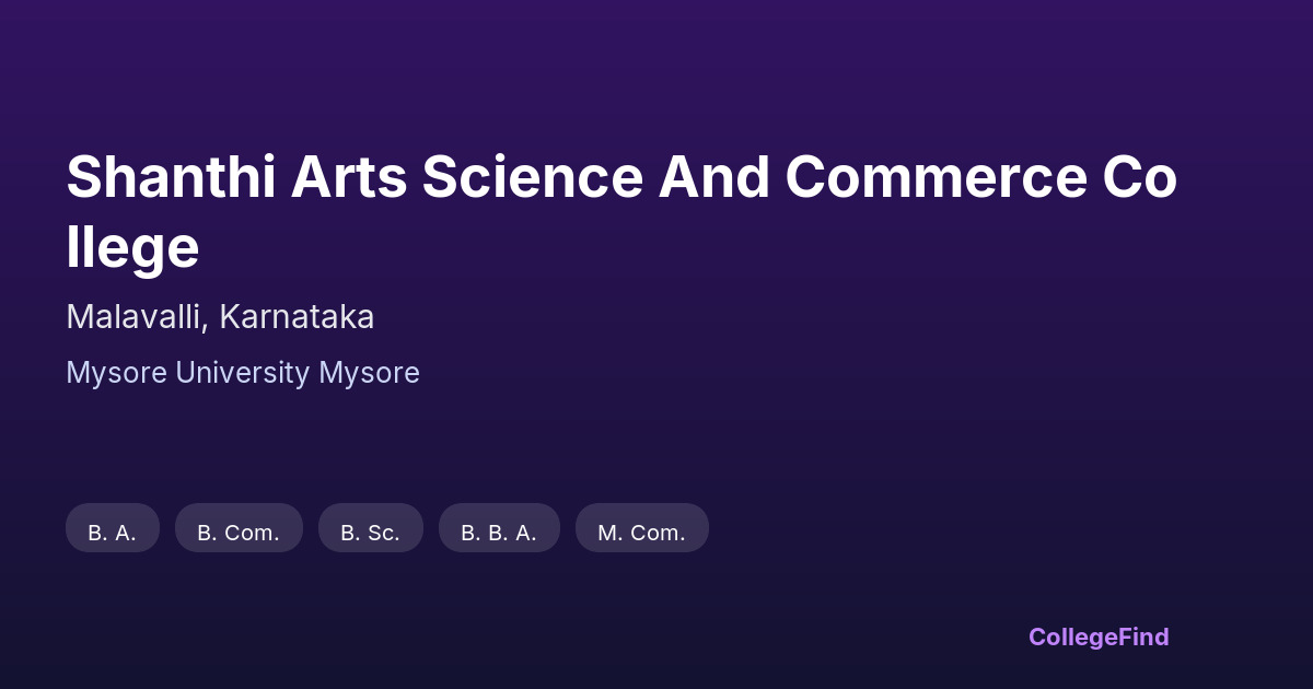 shanthi arts science and commerce college