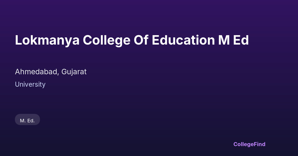 lokmanya college of education m ed