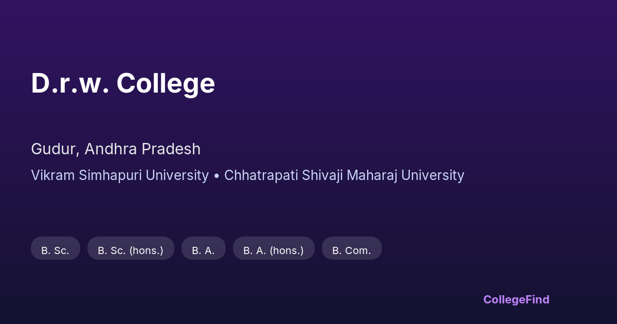 d.r.w. college