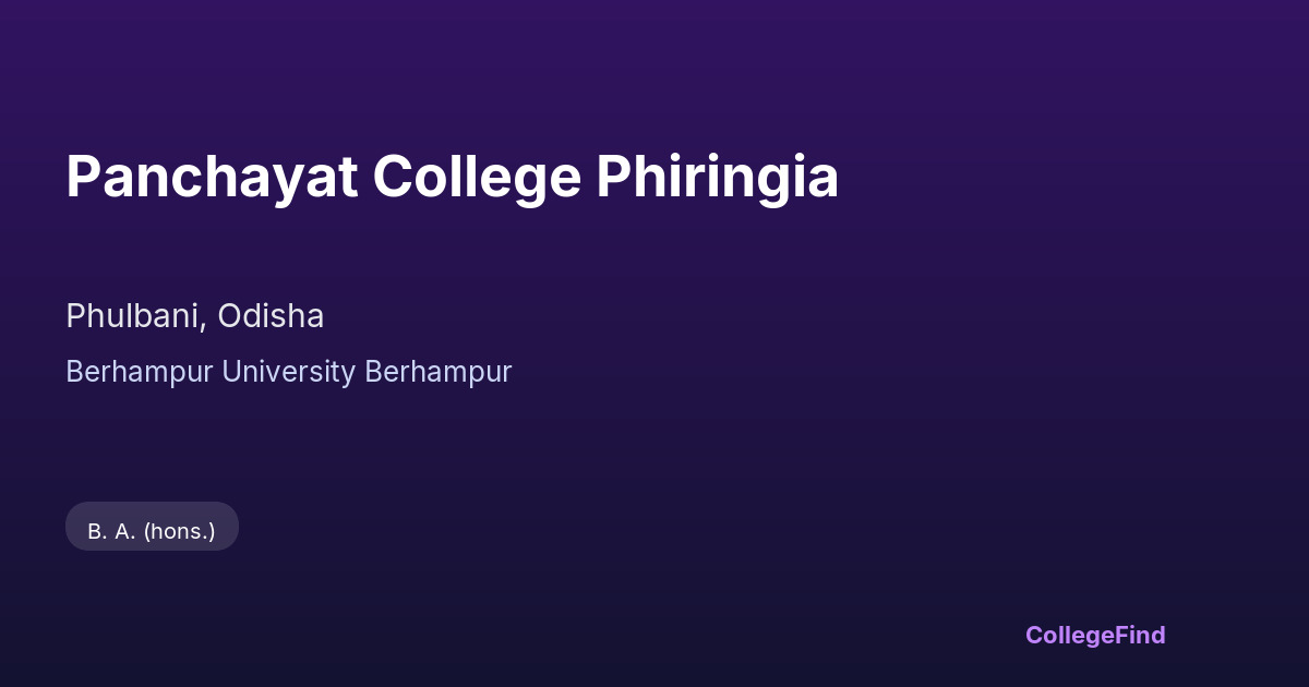panchayat college phiringia