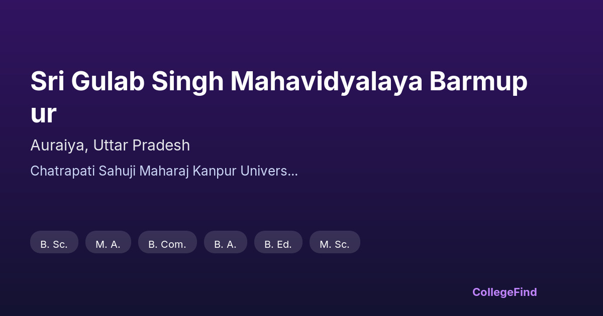 sri gulab singh mahavidyalaya barmupur