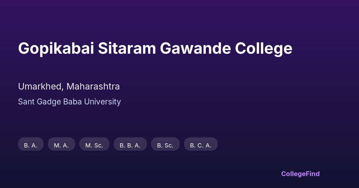 gopikabai sitaram gawande college