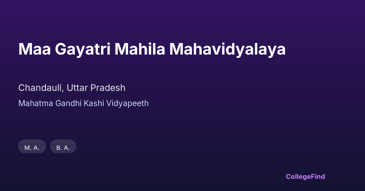maa gayatri mahila mahavidyalaya