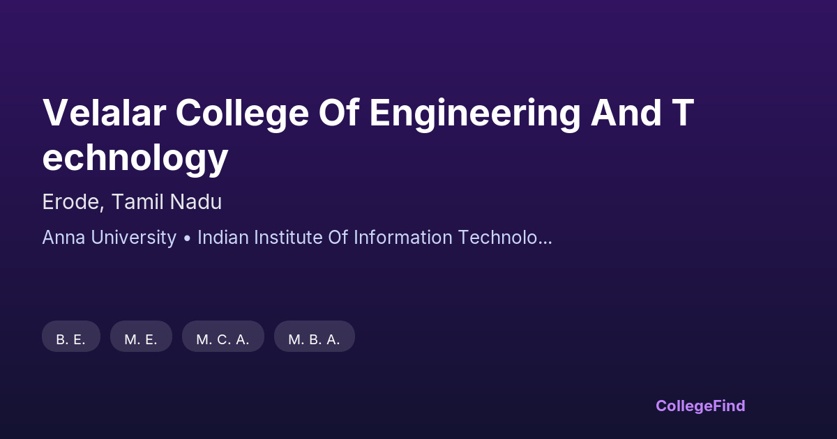 velalar college of engineering and technology