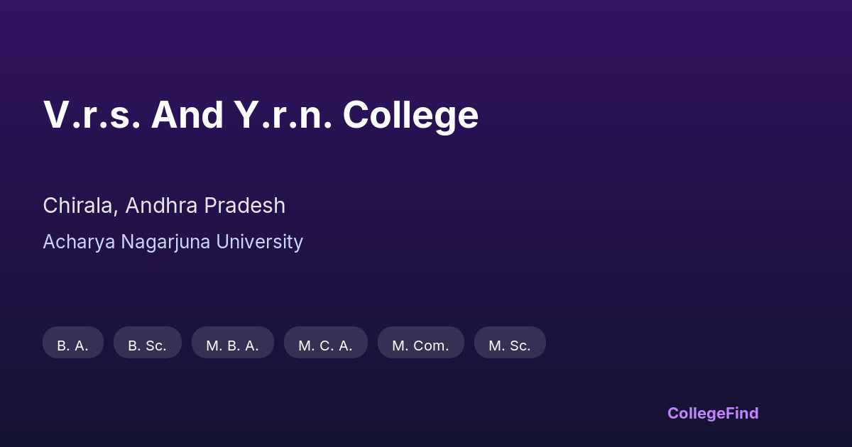 v.r.s. and y.r.n. college