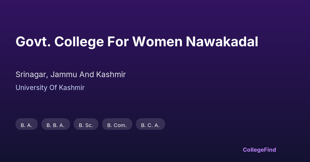 govt. college for women nawakadal