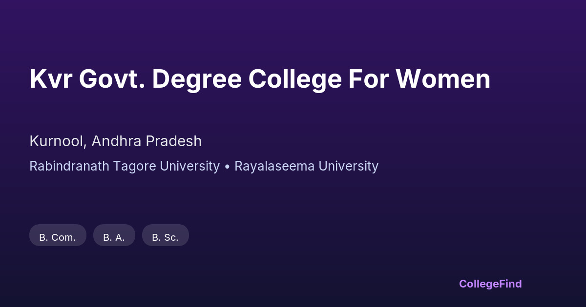 kvr govt. degree college for women
