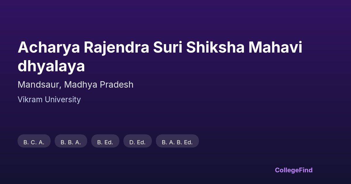 acharya rajendra suri shiksha mahavidhyalaya
