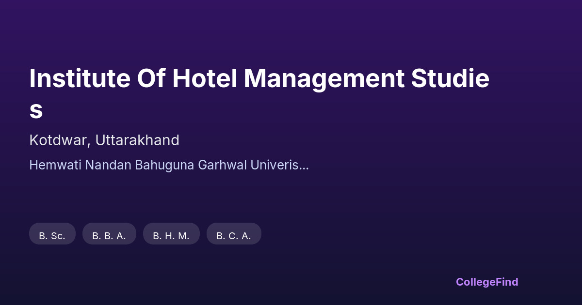 institute of hotel management studies