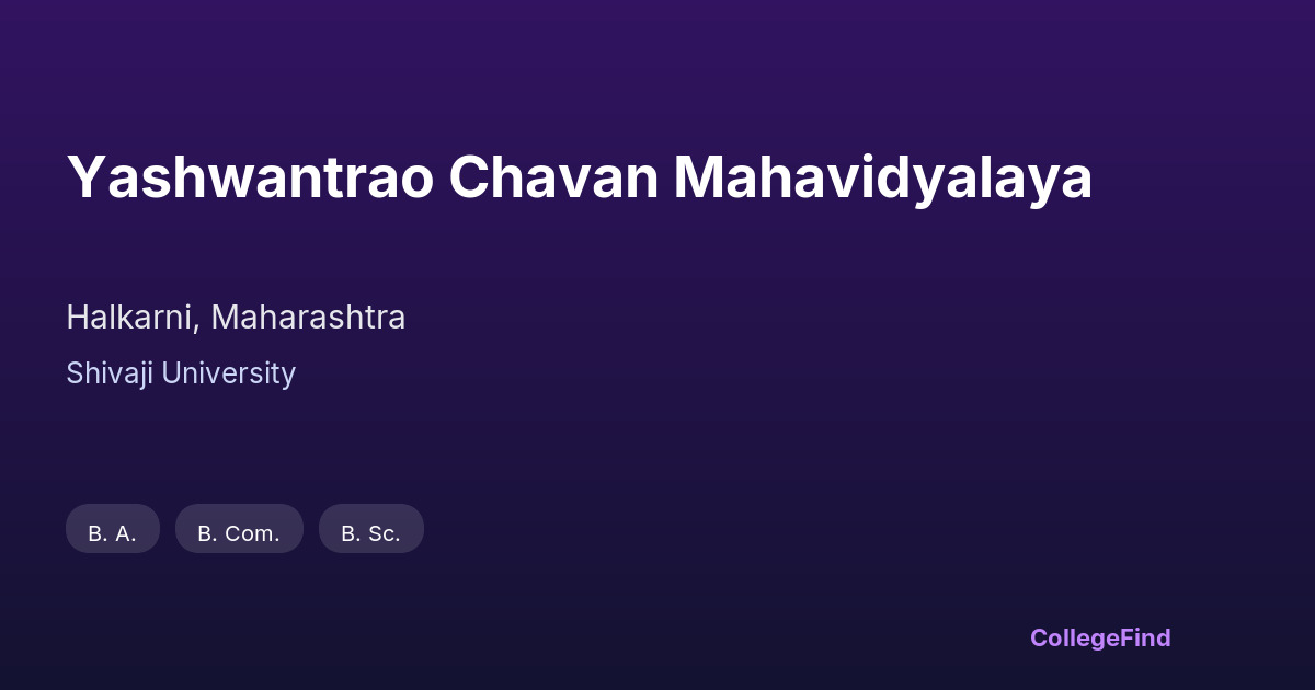yashwantrao chavan mahavidyalaya