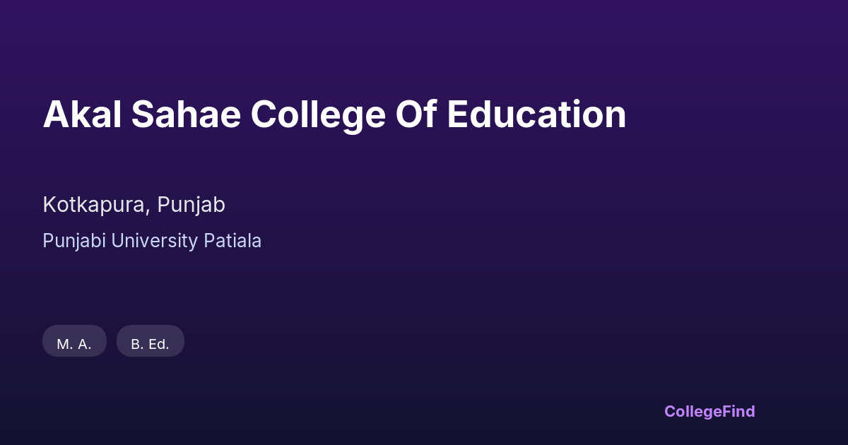 akal sahae college of education
