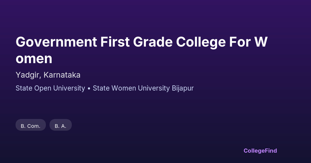 government first grade college for women