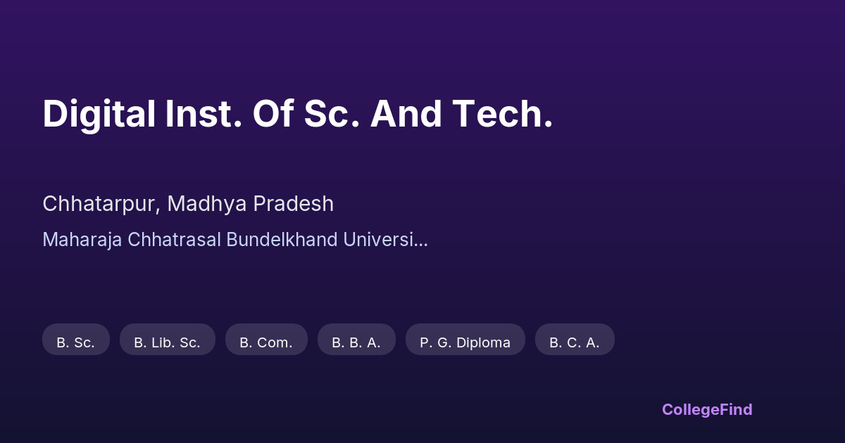 digital inst. of sc. and tech.