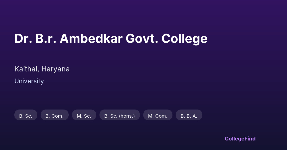 dr. b.r. ambedkar govt. college