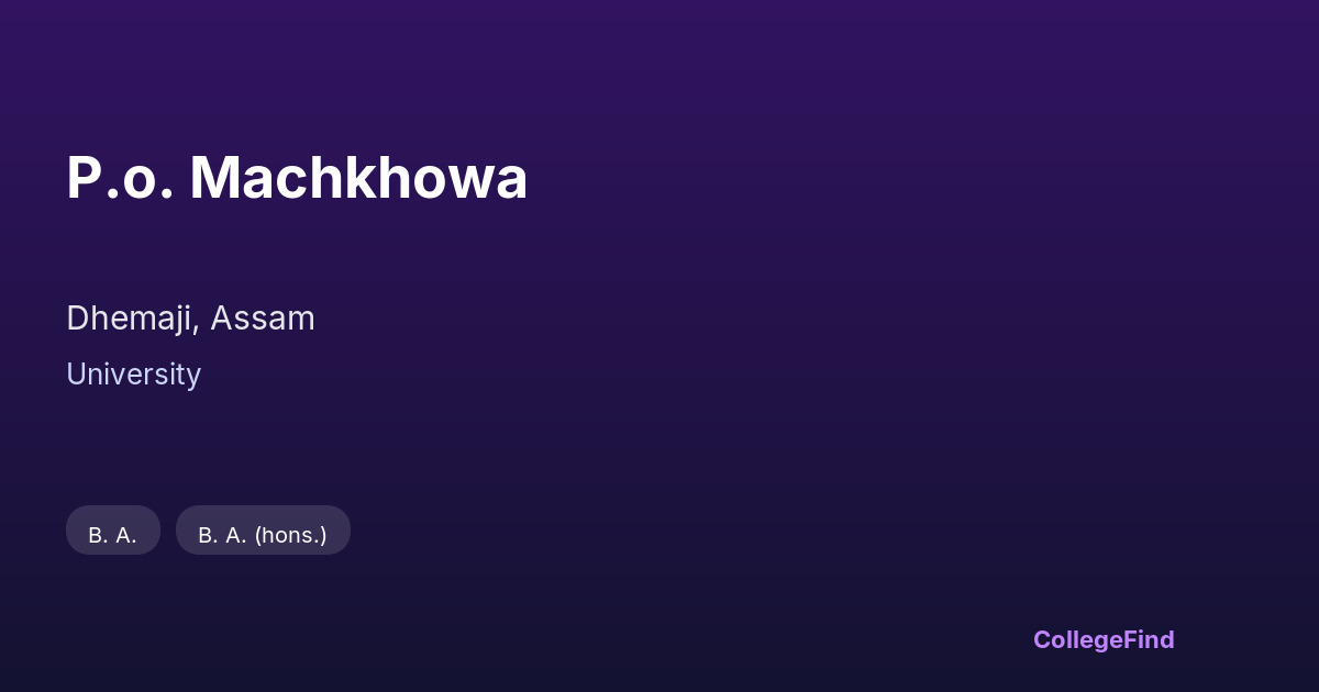 p.o. machkhowa