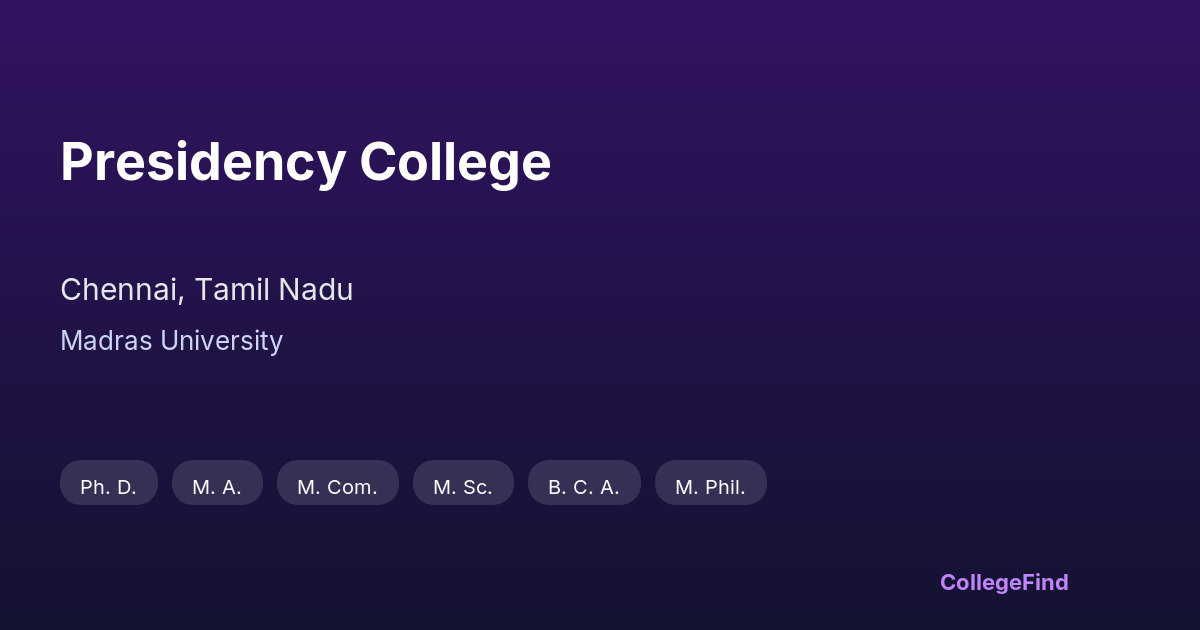presidency college