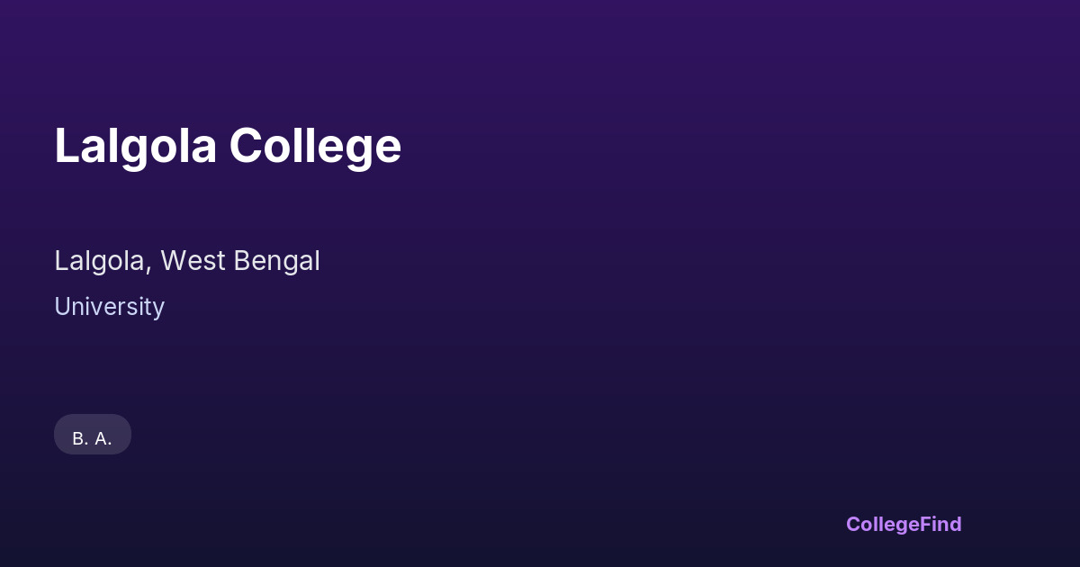lalgola college