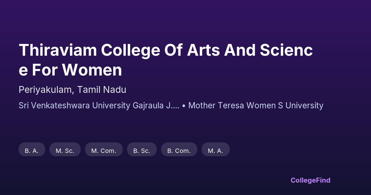 thiraviam college of arts and science for women