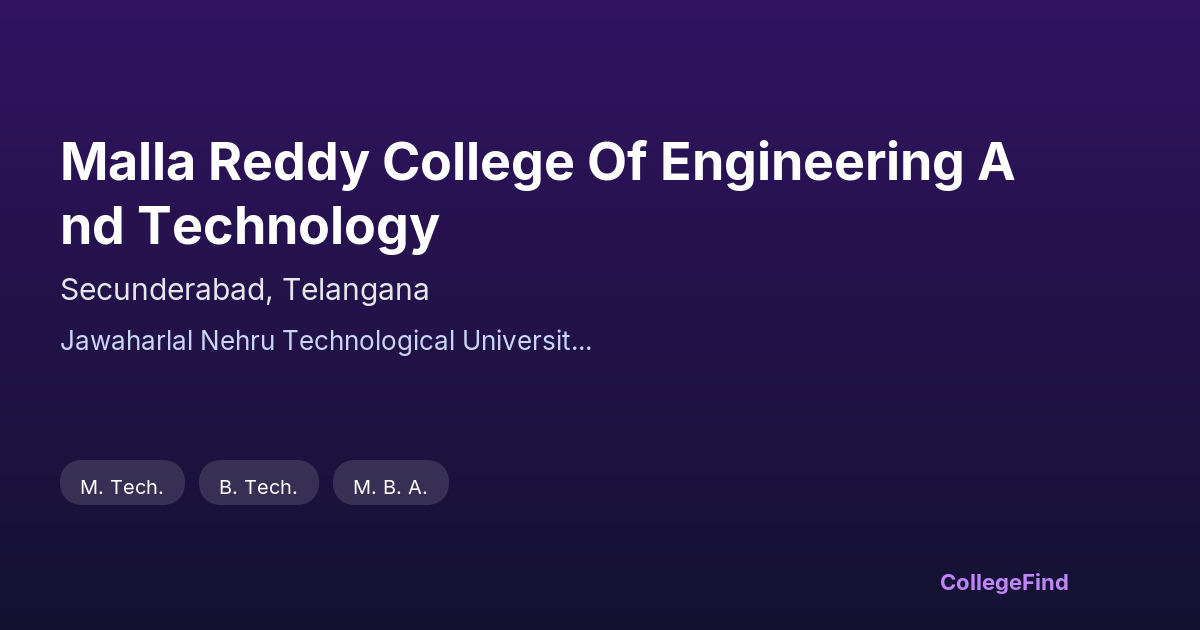 malla reddy college of engineering and technology
