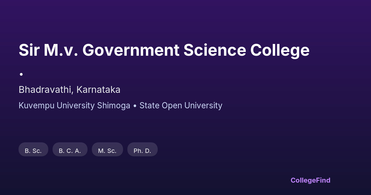 sir m.v. government science college .