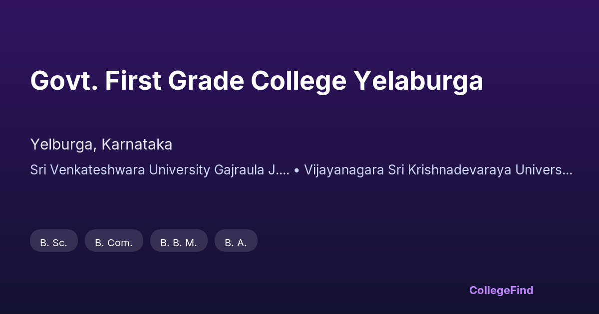 govt. first grade college yelaburga