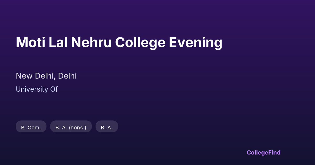 moti lal nehru college evening