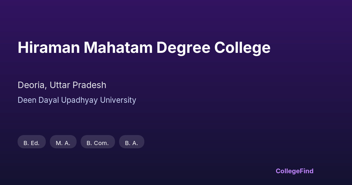 hiraman mahatam degree college