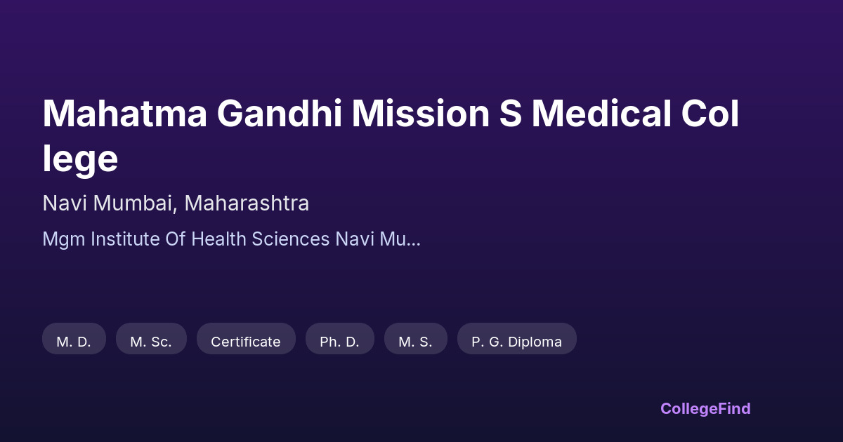 mahatma gandhi mission s medical college
