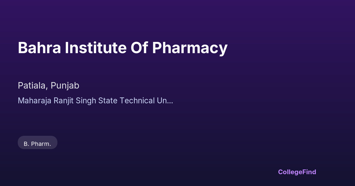 bahra institute of pharmacy