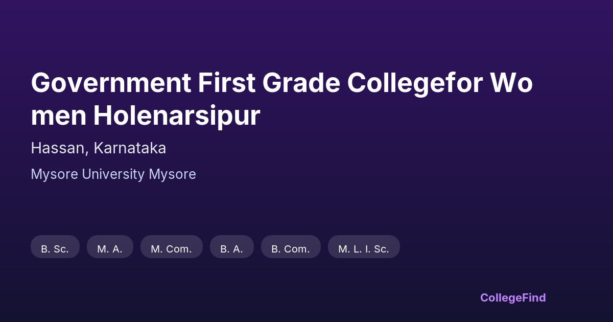 government first grade collegefor women holenarsipur