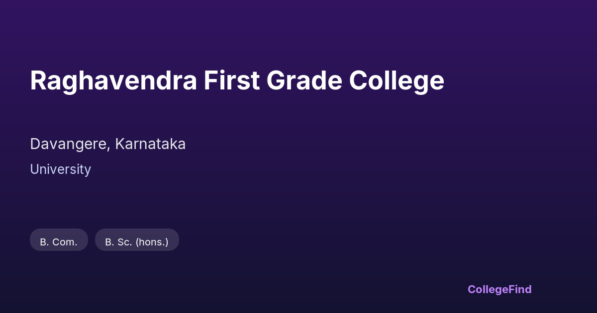 raghavendra first grade college
