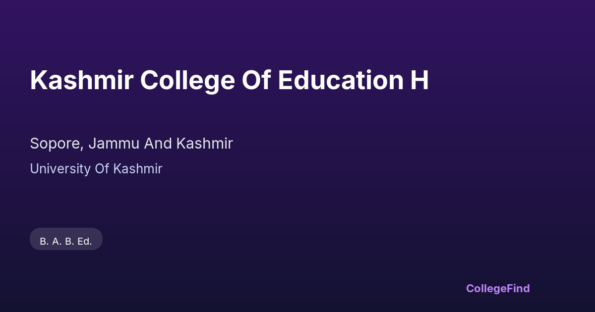 kashmir college of education h