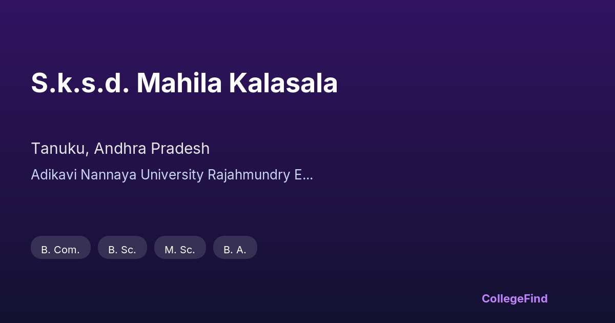 s.k.s.d. mahila kalasala