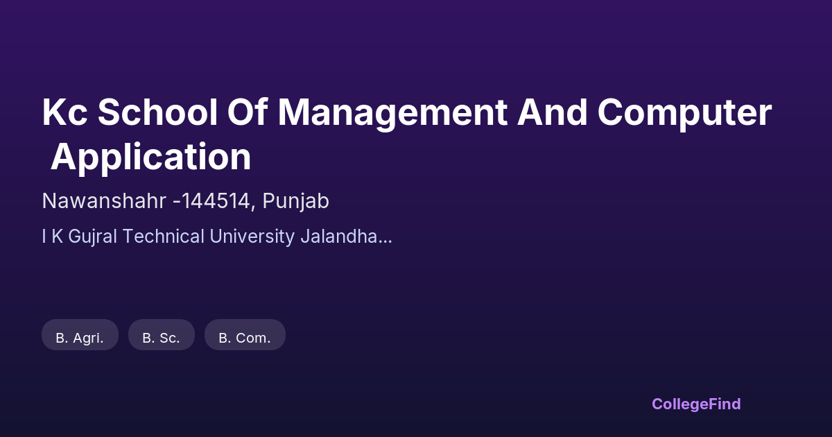 kc school of management and computer application