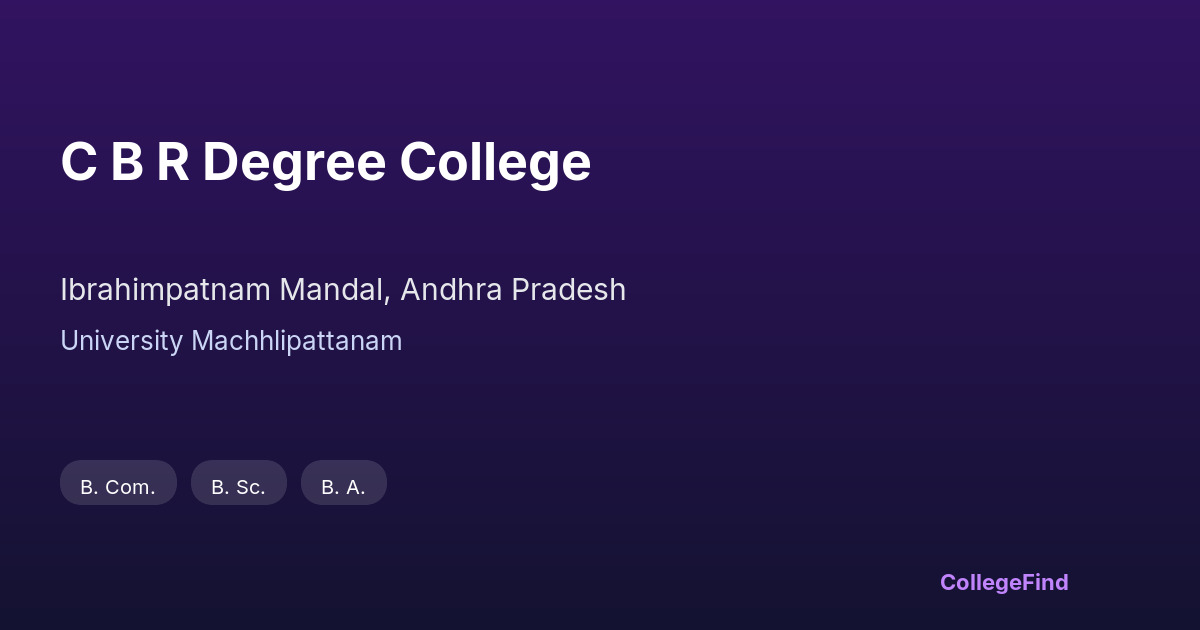 c b r degree college