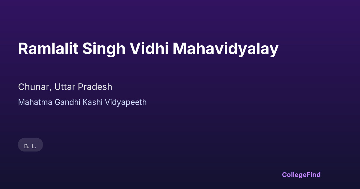 ramlalit singh vidhi mahavidyalay