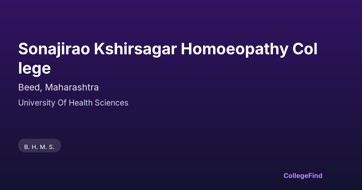 sonajirao kshirsagar homoeopathy college
