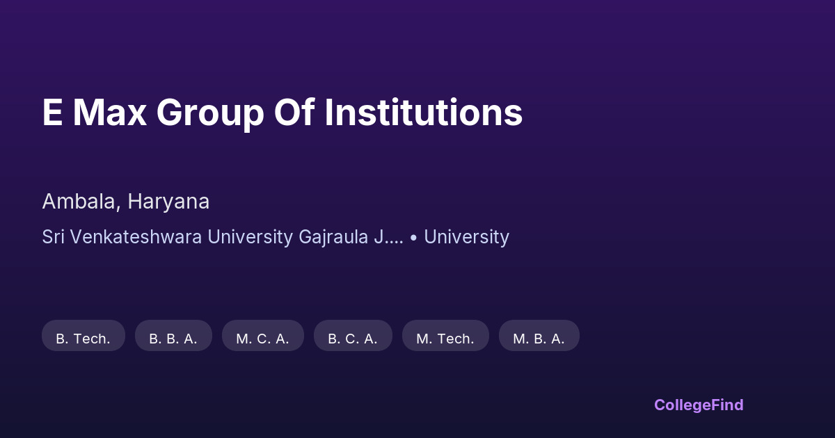 e max group of institutions