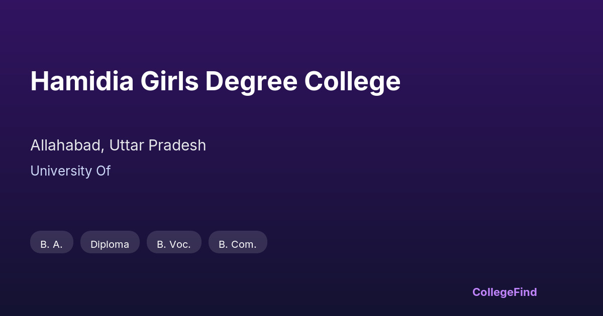 hamidia girls degree college