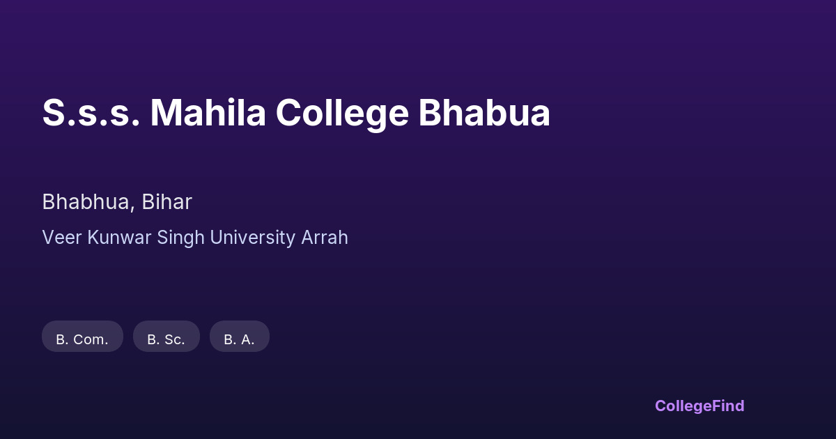 s.s.s. mahila college bhabua